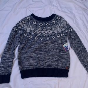 Roxy ( Pacsun ) blue and white comfy sweater
